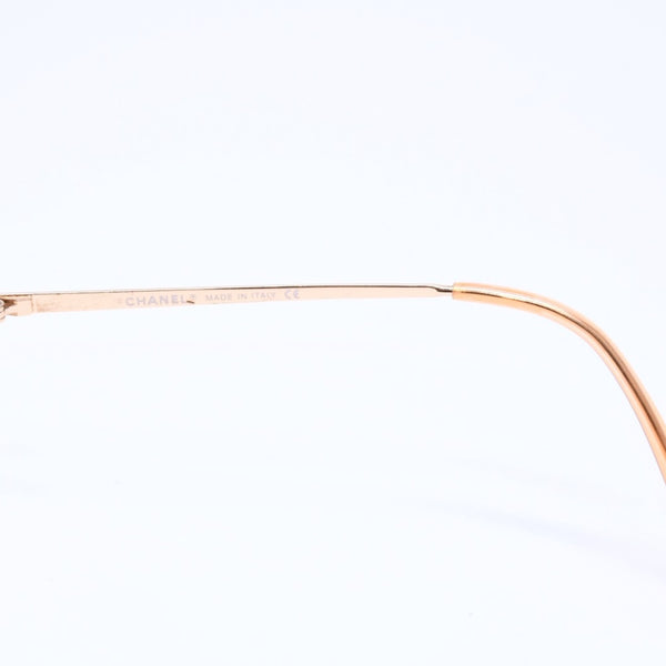 CHANEL シャネル リムレス サングラス アイウェア 4017-D c.125/56 サイズ62□17 120 ココマーク ラインストーン 美品 中古 4a005425