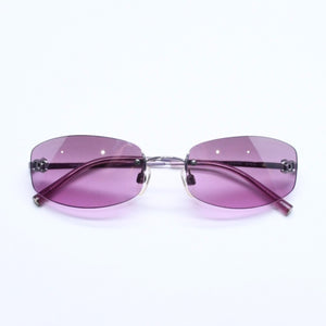 新品未使用 CHANEL シャネル リムレス サングラス アイウェア 4002 c.215/7A サイズ57□19 130 ココマーク パープル 中古 4a005421