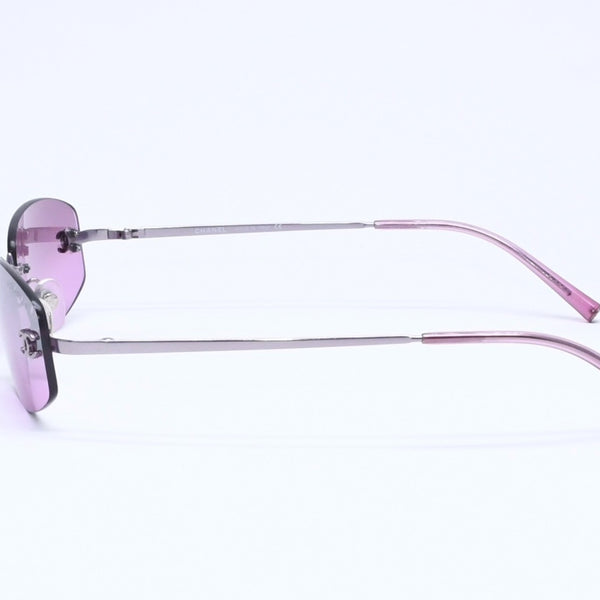 新品未使用 CHANEL シャネル リムレス サングラス アイウェア 4002 c.215/7A サイズ57□19 130 ココマーク パープル 中古 4a005421