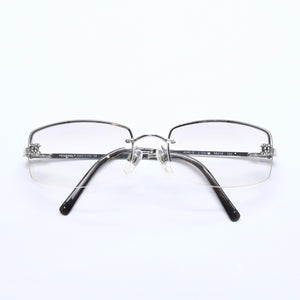CHANEL シャネル ハーフリム サングラス アイウェア 4093-B c.124/6I サイズ56□16 130 ココマーク ラインストーン 美品 中古 4a005434