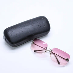 Very Good Condition CHANEL Rimless Sunglasses Eyewear 4017-D c.124/89 Size 62□17 120 Coco Mark Rhinestone Used 4a005433