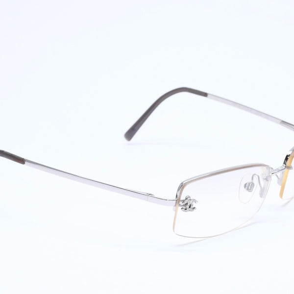 CHANEL シャネル ハーフリム サングラス アイウェア 4093-B c.124/6I サイズ56□16 130 ココマーク ラインストーン 美品 中古 4a005434