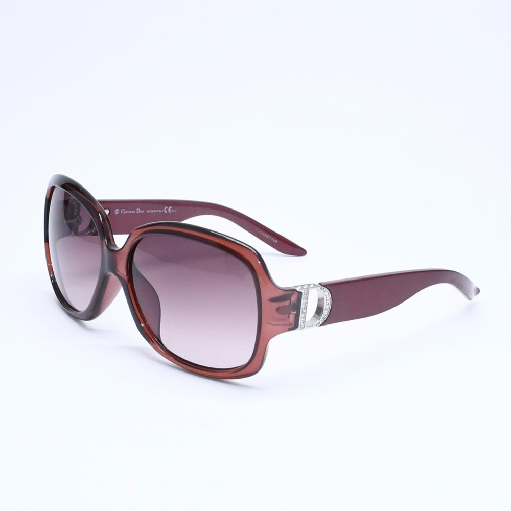 Christian Dior クリスチャンディオール サングラス アイウェア ラインストーン ブラウン ワインレッド 19OJD サイズ60◻︎15 125 美品 中古 4a005170