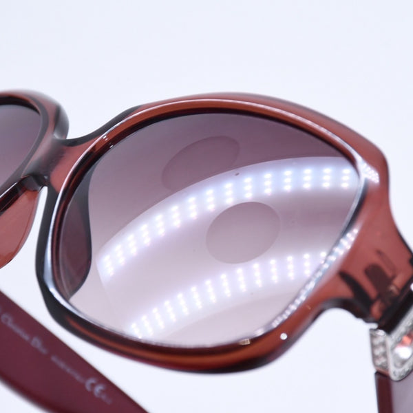 Christian Dior クリスチャンディオール サングラス アイウェア ラインストーン ブラウン ワインレッド 19OJD サイズ60◻︎15 125 美品 中古 4a005170