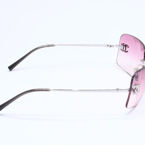 Very Good Condition CHANEL Rimless Sunglasses Eyewear 4017-D c.124/89 Size 62□17 120 Coco Mark Rhinestone Used 4a005433