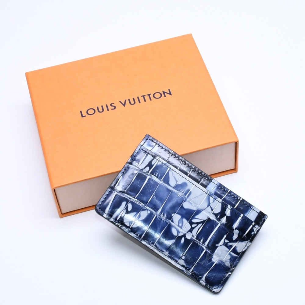 極美品 LOUIS VUITTON ルイヴィトン 19AW ポルトカルト サーンプル カードケース N98127 タイダイ クロコ ヴァージル アブロー 中古 4a005358