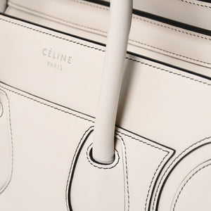 CELINE Handbag Micro Luggage Phoebe Period Ivory White S-CU-4196 Good Condition Used 4a005436