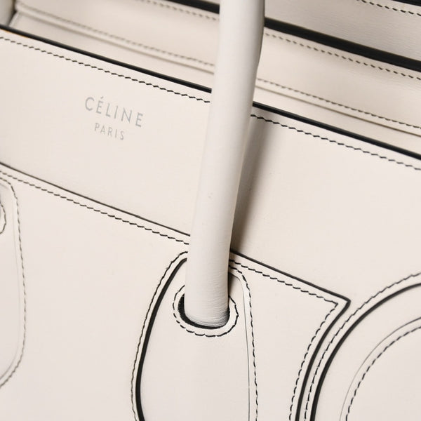 CELINE Handbag Micro Luggage Phoebe Period Ivory White S-CU-4196 Good Condition Used 4a005436
