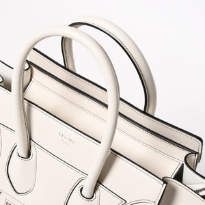 CELINE Handbag Micro Luggage Phoebe Period Ivory White S-CU-4196 Good Condition Used 4a005436
