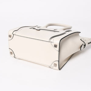 CELINE Handbag Micro Luggage Phoebe Period Ivory White S-CU-4196 Good Condition Used 4a005436
