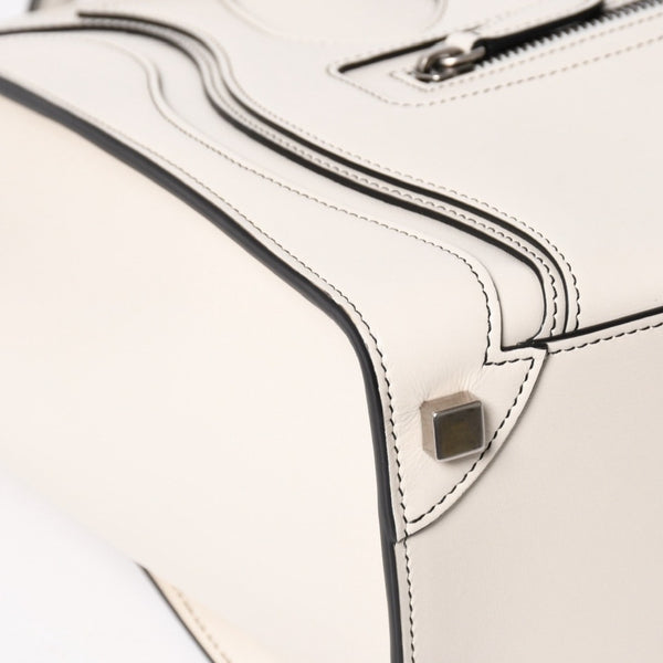 CELINE Handbag Micro Luggage Phoebe Period Ivory White S-CU-4196 Good Condition Used 4a005436