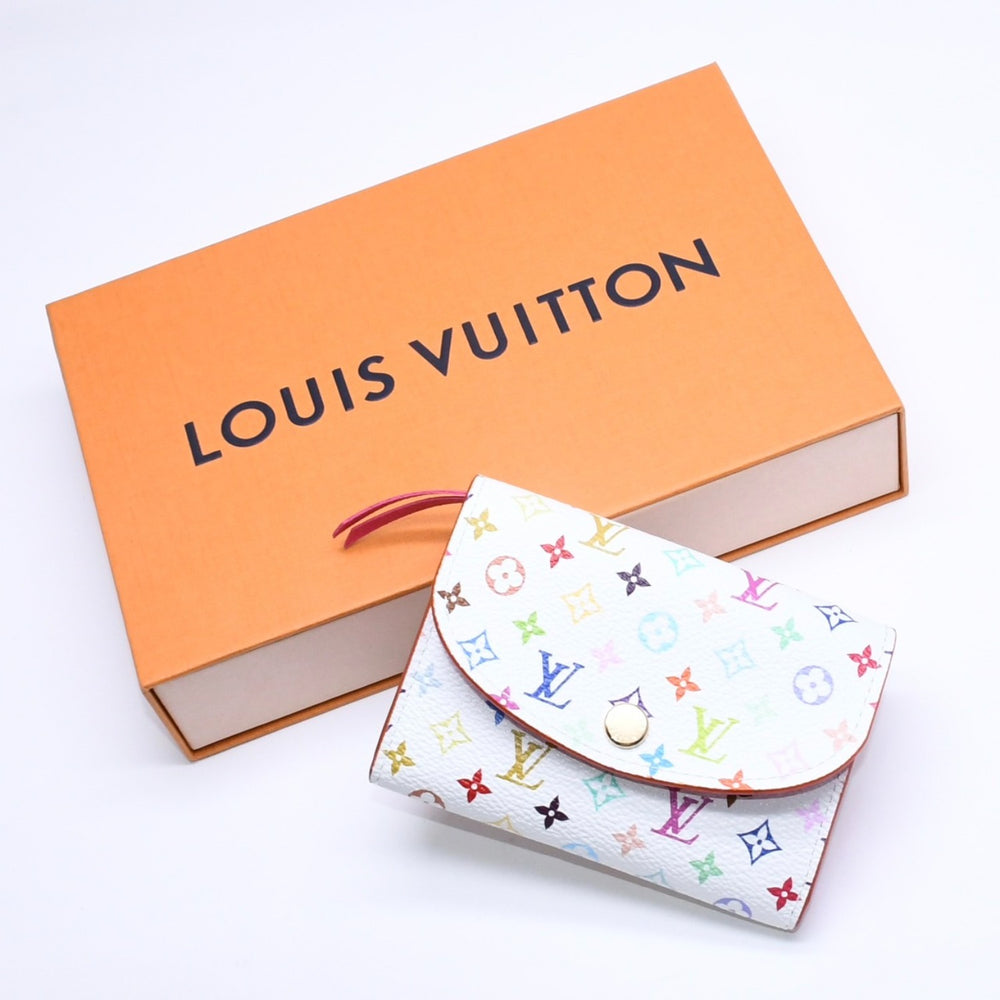 極美品 LOUIS VUITTON ルイヴィトン ポルトモネ ロザリ コインケース M13399 村上隆 ブロン マルチカラー ホワイト 財布 中古 4a005443