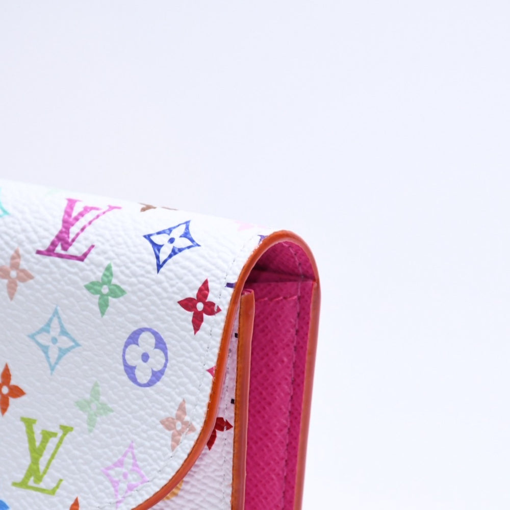極美品 LOUIS VUITTON ルイヴィトン ポルトモネ ロザリ コインケース M13399 村上隆 ブロン マルチカラー ホワイト 財布 中古 4a005443