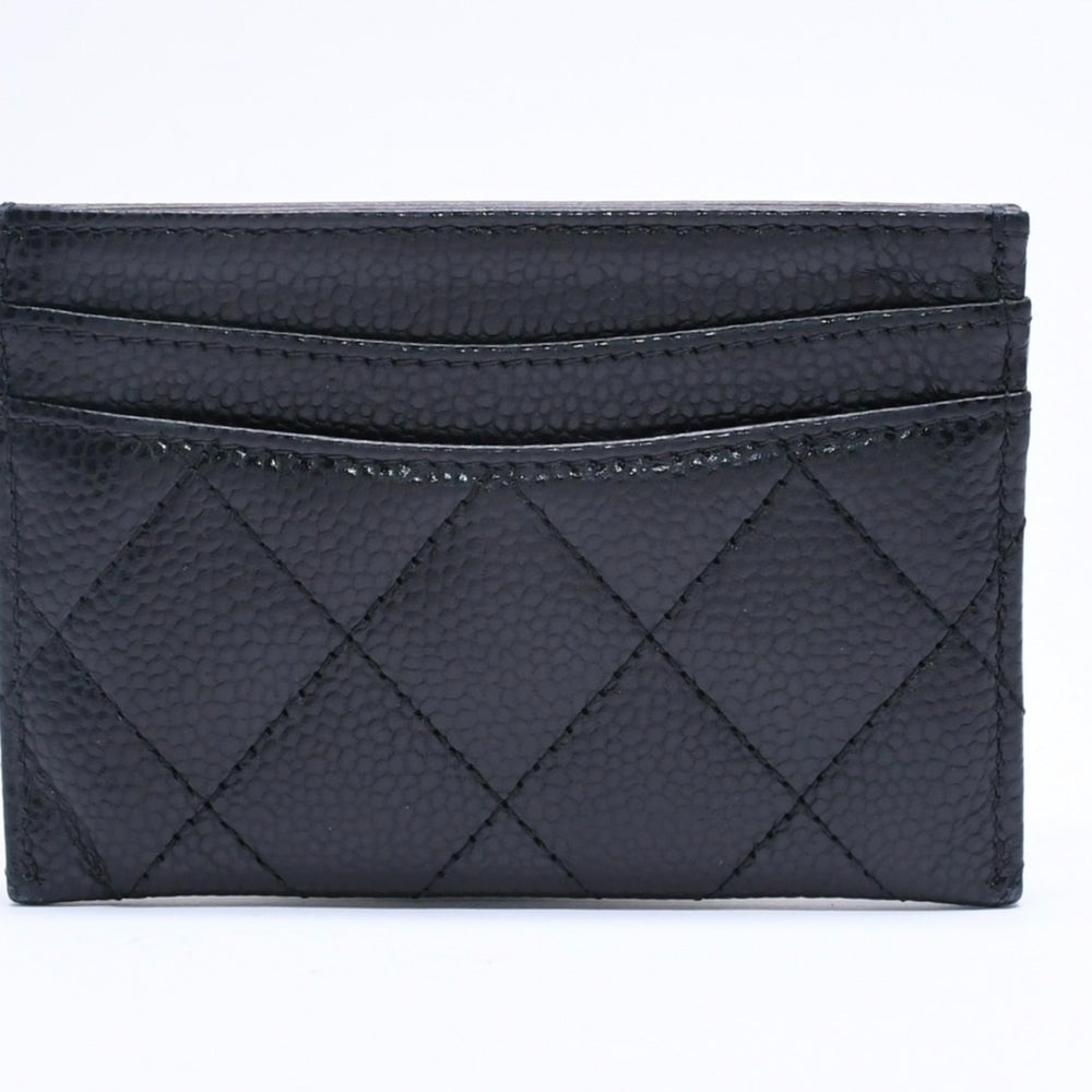 Very Good Condition CHANEL CHANEL Classic Card Case AP0213 Caviar Skin Matelasse Black Coco Mark Random Part Number Gold Hardware Used 4a005441
