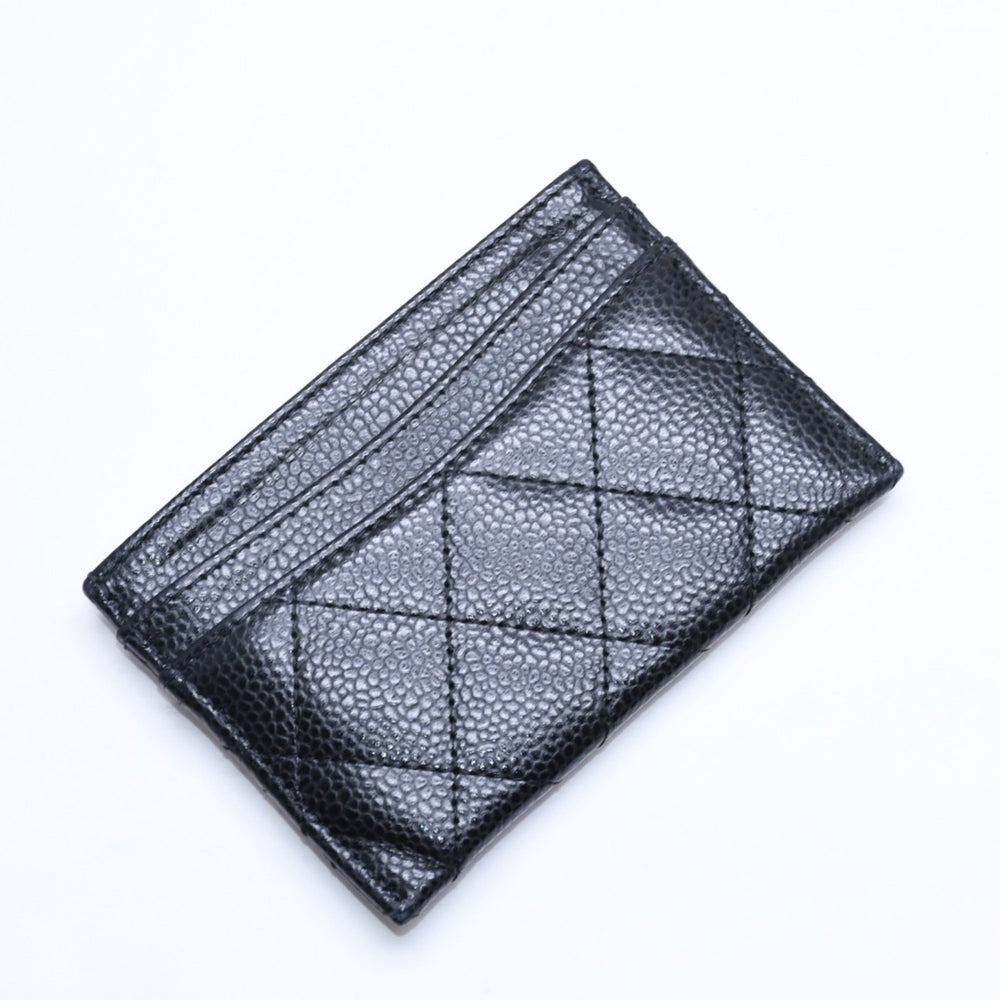 Very Good Condition CHANEL CHANEL Classic Card Case AP0213 Caviar Skin Matelasse Black Coco Mark Random Part Number Gold Hardware Used 4a005441
