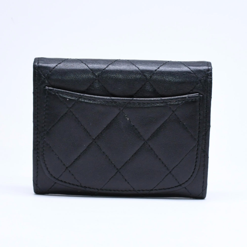 CHANEL Chanel Matelasse Coin Card Case No. 13 Coin Case Coco Mark Lambskin Silver Hardware Good Condition Used 4a005452