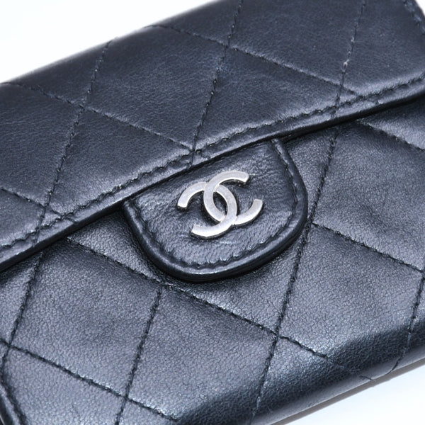 CHANEL シャネル マトラッセ コインカードケース 13番台 コインケース ココマーク ラムスキン シルバー金具 美品 中古 4a005452