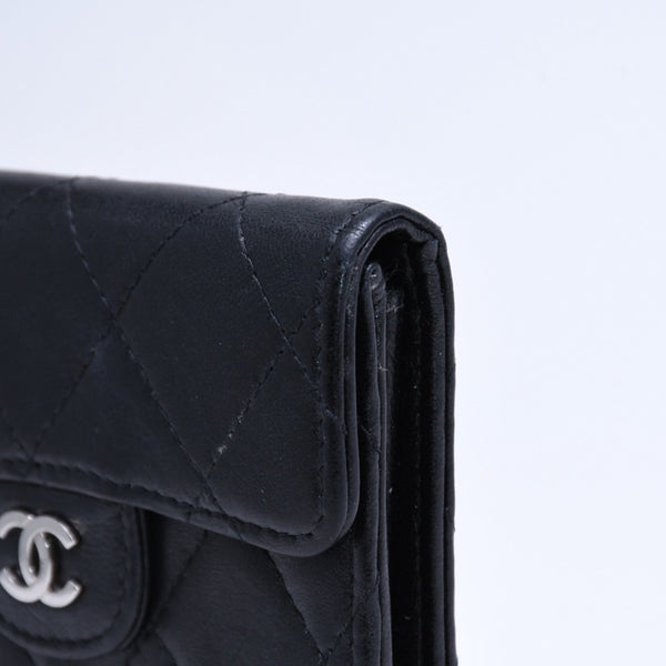 CHANEL シャネル マトラッセ コインカードケース 13番台 コインケース ココマーク ラムスキン シルバー金具 美品 中古 4a005452