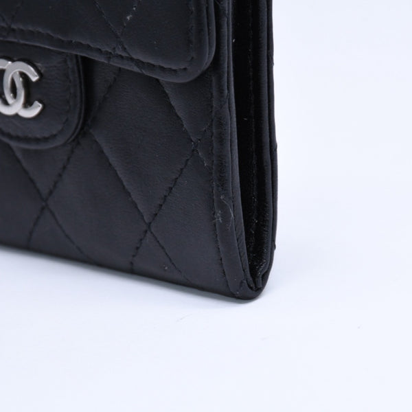 CHANEL シャネル マトラッセ コインカードケース 13番台 コインケース ココマーク ラムスキン シルバー金具 美品 中古 4a005452
