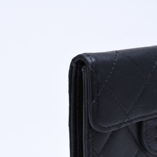CHANEL シャネル マトラッセ コインカードケース 13番台 コインケース ココマーク ラムスキン シルバー金具 美品 中古 4a005452
