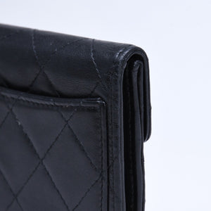 CHANEL シャネル マトラッセ コインカードケース 13番台 コインケース ココマーク ラムスキン シルバー金具 美品 中古 4a005452