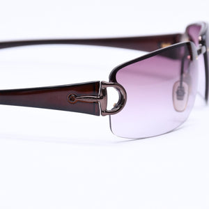 Very Good Condition GUCCI Gucci Half Rim Sunglasses Eyewear GG2744/F/S BKVYT Size 62□15 130 Horsebit Brown Used 4a005451