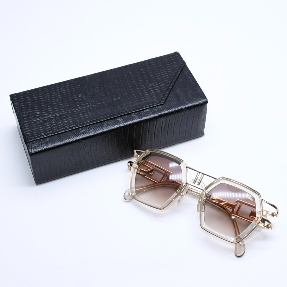 極美品 CAZAL カザール エイトオプティック サングラス MOD677 メタル クリア ゴールド金具 サイズ46☐22 中古 4a005448