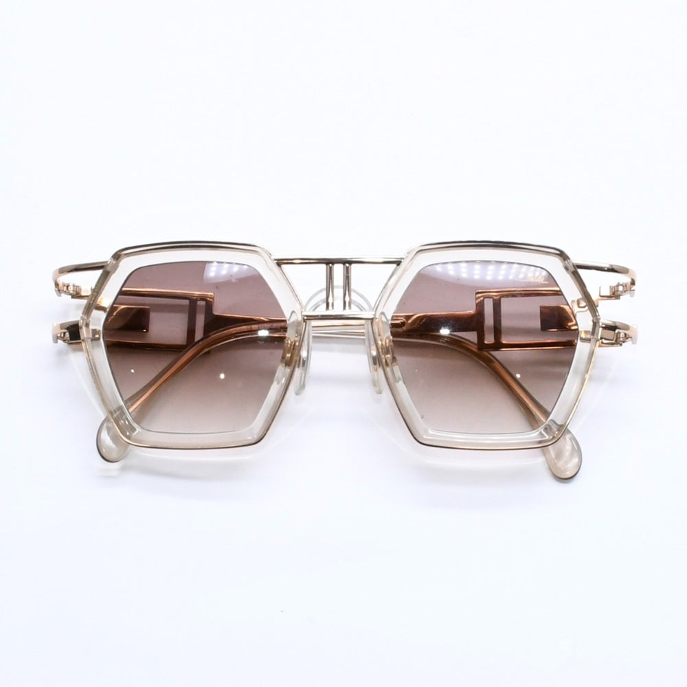 極美品 CAZAL カザール エイトオプティック サングラス MOD677 メタル クリア ゴールド金具 サイズ46☐22 中古 4a005448