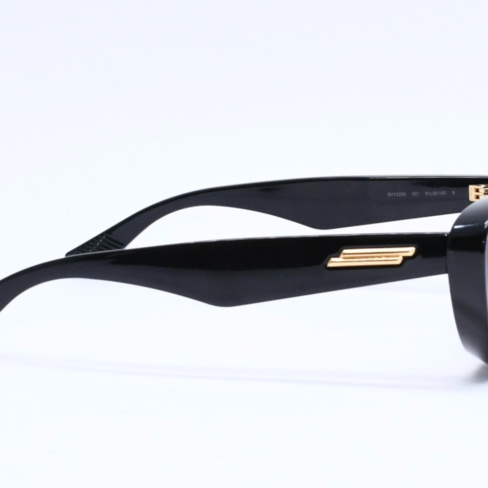 Very good condition BOTTEGA VENETA Bottega Veneta Sunglasses BV1325S Acetate Black Size 51□22 140 Gold hardware Used 4a005442
