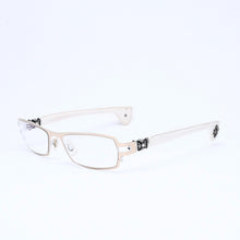 画像をギャラリービューアに読み込む, CHROME HEARTS クロムハーツ M.DIVERⅡ 伊達メガネ アイウェア サイズ54□18-130 CHプラス装飾 レザー シルバー925 ホワイト 美品 中古 4a005733