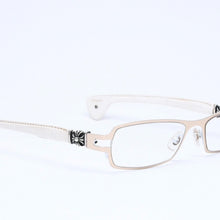 画像をギャラリービューアに読み込む, CHROME HEARTS クロムハーツ M.DIVERⅡ 伊達メガネ アイウェア サイズ54□18-130 CHプラス装飾 レザー シルバー925 ホワイト 美品 中古 4a005733