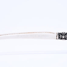 画像をギャラリービューアに読み込む, CHROME HEARTS クロムハーツ M.DIVERⅡ 伊達メガネ アイウェア サイズ54□18-130 CHプラス装飾 レザー シルバー925 ホワイト 美品 中古 4a005733