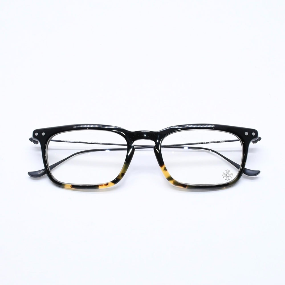 CHROME HEARTS クロムハーツ GASH 伊達メガネ アイウェア サイズ50□20-142 CHプラス装飾 ブラック べっ甲カラー シルバ−925 美品 中古 4a005757