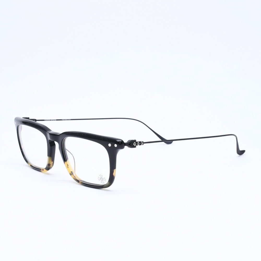 CHROME HEARTS クロムハーツ GASH 伊達メガネ アイウェア サイズ50□20-142 CHプラス装飾 ブラック べっ甲カラー シルバ−925 美品 中古 4a005757