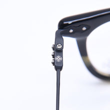 画像をギャラリービューアに読み込む, CHROME HEARTS クロムハーツ GASH 伊達メガネ アイウェア サイズ50□20-142 CHプラス装飾 ブラック べっ甲カラー シルバ−925 美品 中古 4a005757
