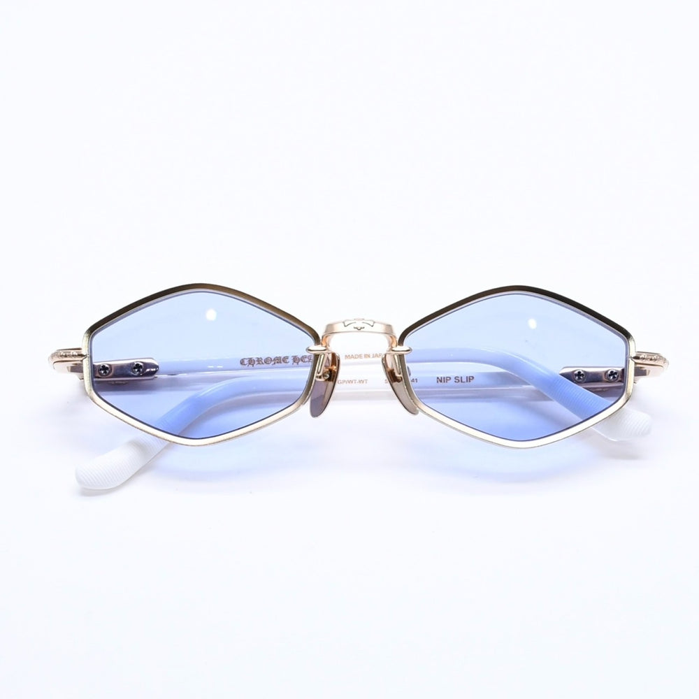 極美品 CHROME HEARTS クロムハーツ NIP SLIP ニップ スリップ サングラス アイウェア サイズ53□19-141 CHクロス装飾 GP 中古 4a005756