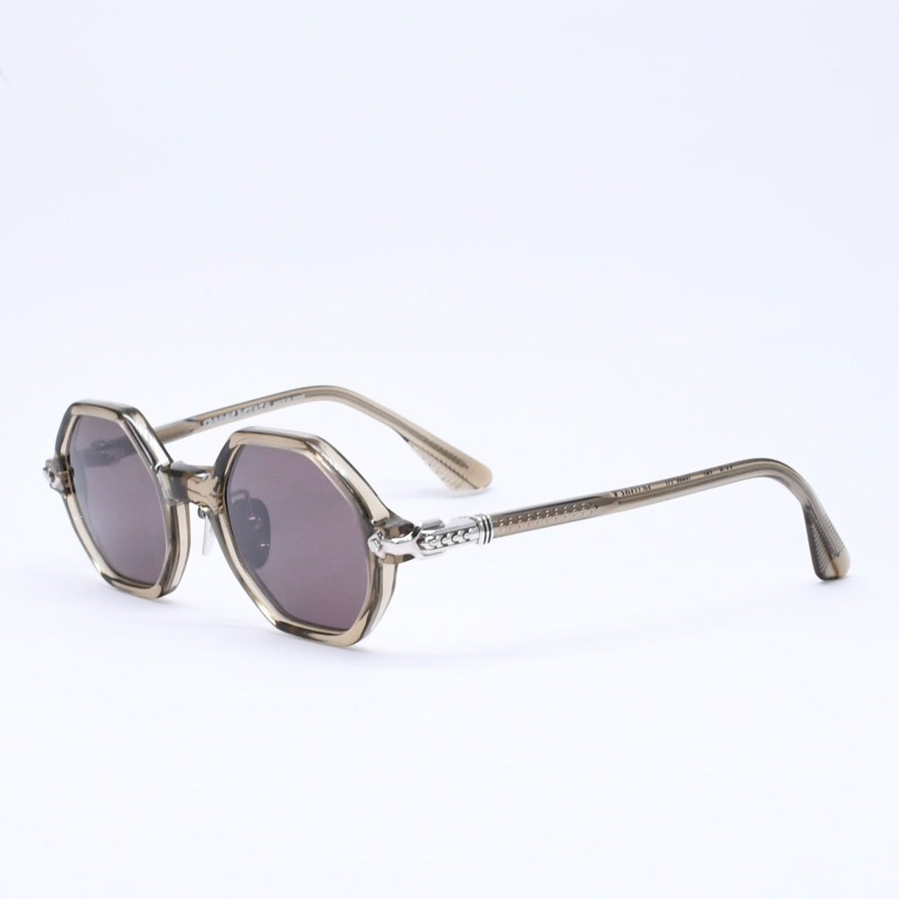 極美品 CHROME HEARTS クロムハーツ CLITCO-A サングラス アイウェア サイズ46□23-141 フレアニー オクタゴン クリアオリーブ 中古 4a005758