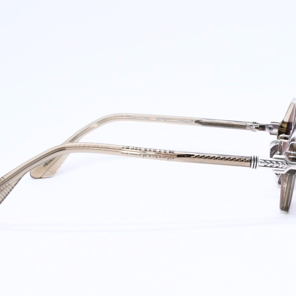極美品 CHROME HEARTS クロムハーツ CLITCO-A サングラス アイウェア サイズ46□23-141 フレアニー オクタゴン クリアオリーブ 中古 4a005758