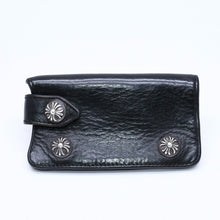画像をギャラリービューアに読み込む, CHROME HEARTS クロムハーツ キーケース クロスボールボタン スナップストラップ ブラック レザー シルバー925 美品 中古 4a005743