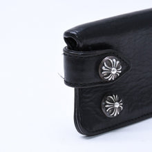 画像をギャラリービューアに読み込む, CHROME HEARTS クロムハーツ キーケース クロスボールボタン スナップストラップ ブラック レザー シルバー925 美品 中古 4a005743
