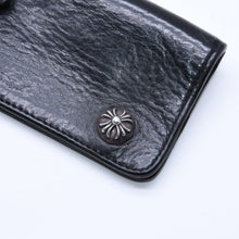 画像をギャラリービューアに読み込む, CHROME HEARTS クロムハーツ キーケース クロスボールボタン スナップストラップ ブラック レザー シルバー925 美品 中古 4a005743