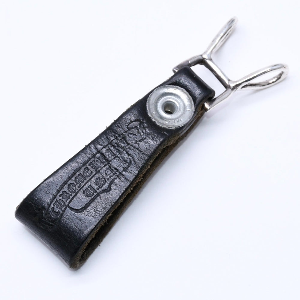 CHROME HEARTS クロムハーツ W BELT LOOP CROSS BUTTON Wベルトループ クロスボタン キーリング レザー 美品 中古 4a005769