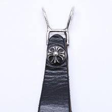 画像をギャラリービューアに読み込む, CHROME HEARTS クロムハーツ W BELT LOOP CROSS BUTTON Wベルトループ クロスボタン キーリング レザー 美品 中古 4a005769