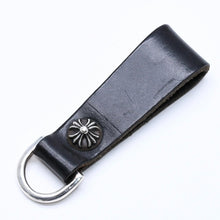 将图片加载到图库查看器，極美品 CHROME HEARTS クロムハーツ BELT LOOP D RING CROSS BALL BUTTON ベルトループ Dリング クロスボタン キーリング レザー 中古 4a005766