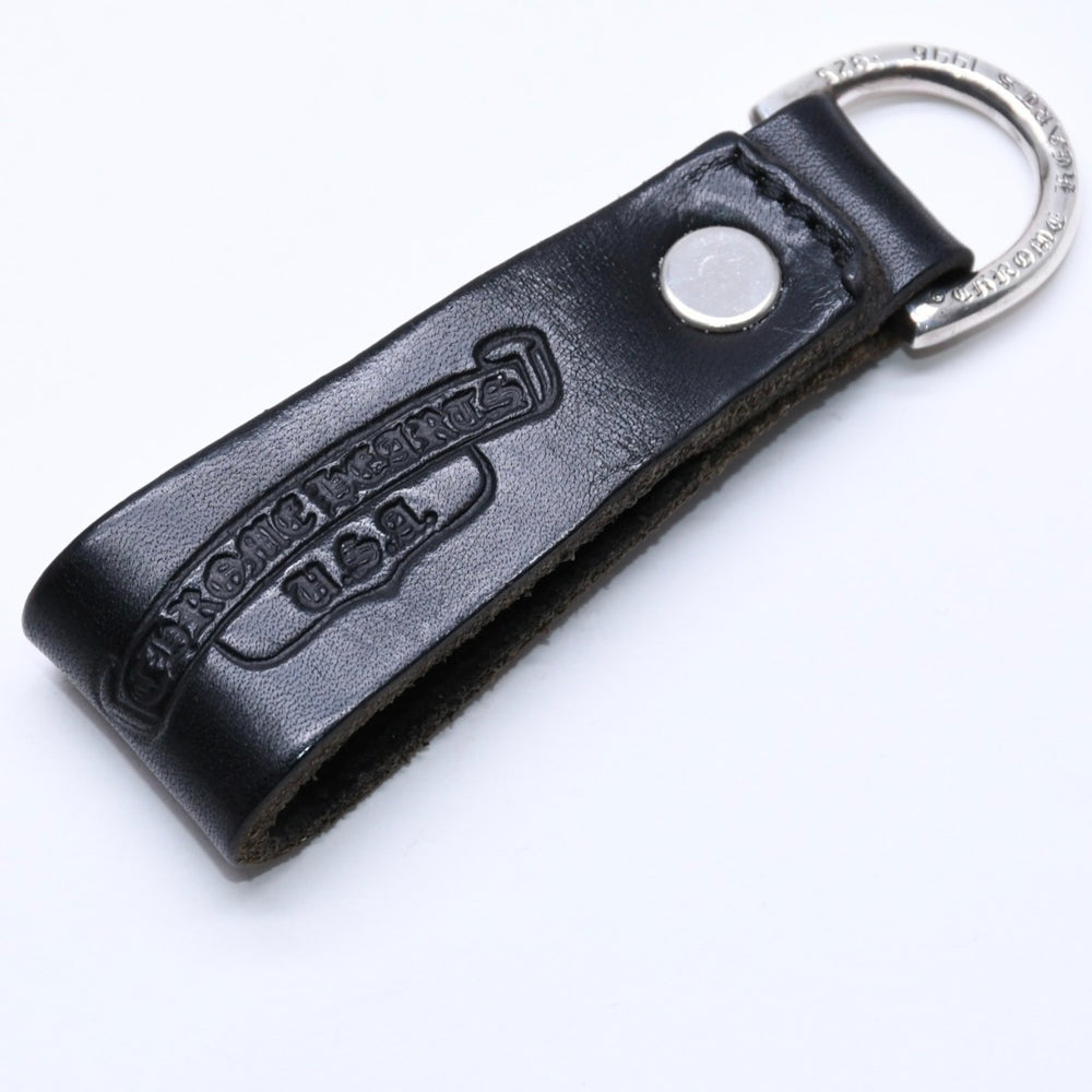 極美品 CHROME HEARTS クロムハーツ BELT LOOP D RING CROSS BALL BUTTON ベルトループ Dリング クロスボタン キーリング レザー 中古 4a005766