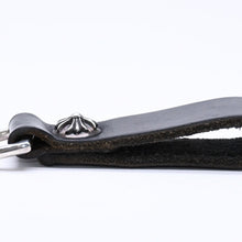 将图片加载到图库查看器，極美品 CHROME HEARTS クロムハーツ BELT LOOP D RING CROSS BALL BUTTON ベルトループ Dリング クロスボタン キーリング レザー 中古 4a005766