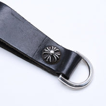 将图片加载到图库查看器，極美品 CHROME HEARTS クロムハーツ BELT LOOP D RING CROSS BALL BUTTON ベルトループ Dリング クロスボタン キーリング レザー 中古 4a005766