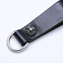 将图片加载到图库查看器，極美品 CHROME HEARTS クロムハーツ BELT LOOP D RING CROSS BALL BUTTON ベルトループ Dリング クロスボタン キーリング レザー 中古 4a005766