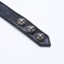 将图片加载到图库查看器，極美品 CHROME HEARTS クロムハーツ 3BTTN 2SNP CRS 3ボタン 2スナップ クロスボール ブレスレット レザー シルバー925 中古 4a005722