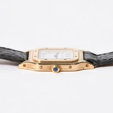 将图片加载到图库查看器中。 極美品 CARTIER カルティエ サントスデュモン エクストラフラット 腕時計 96062 重量約22.11g 手巻き 白文字盤 18KYG 社外ベルト 中古 4a005458